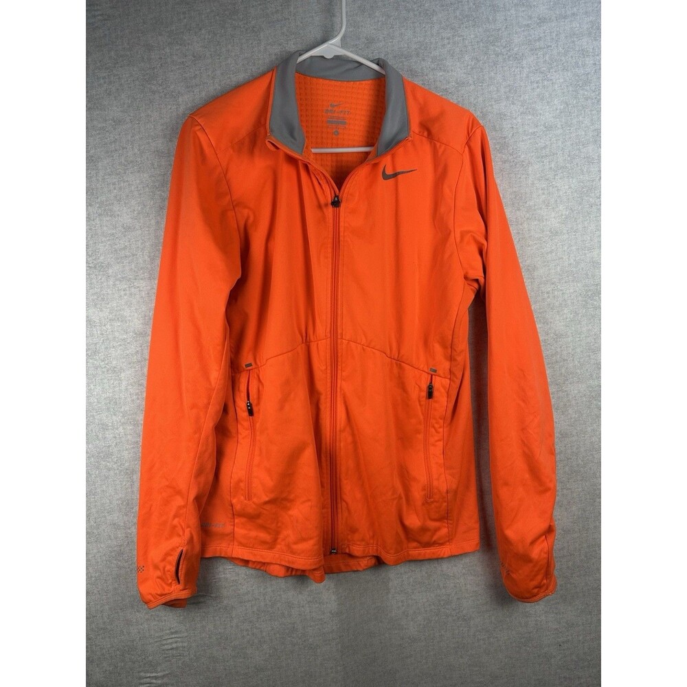 Nike Women’s Neon Orange Dri-Fit Running Jacket High Visibility Size Medium